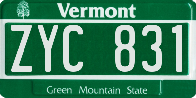 VT license plate ZYC831