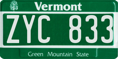 VT license plate ZYC833