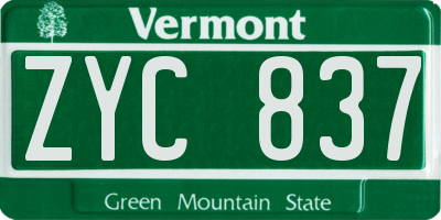 VT license plate ZYC837