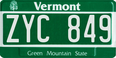 VT license plate ZYC849