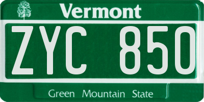 VT license plate ZYC850