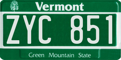 VT license plate ZYC851