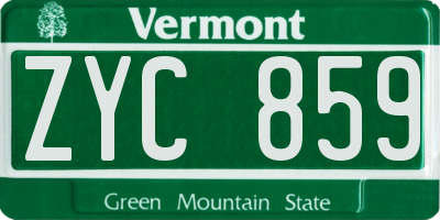 VT license plate ZYC859