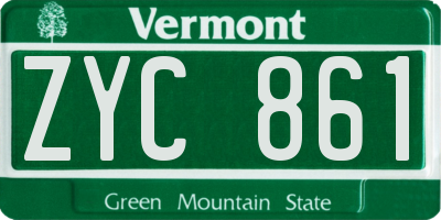 VT license plate ZYC861