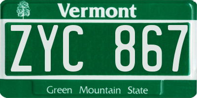 VT license plate ZYC867
