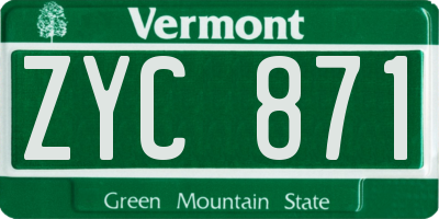 VT license plate ZYC871