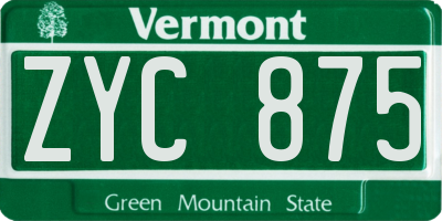 VT license plate ZYC875