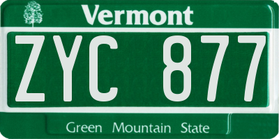 VT license plate ZYC877