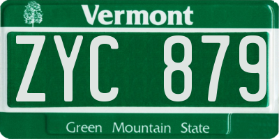 VT license plate ZYC879