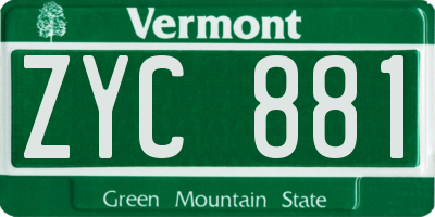VT license plate ZYC881