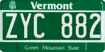 VT license plate ZYC882