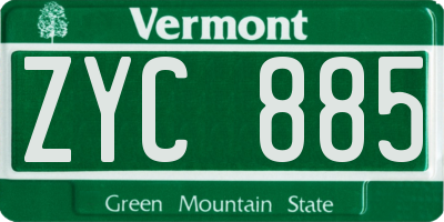 VT license plate ZYC885
