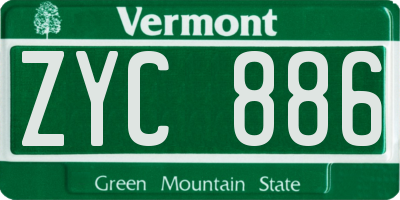 VT license plate ZYC886