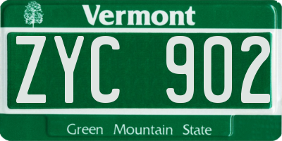VT license plate ZYC902