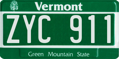 VT license plate ZYC911