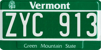 VT license plate ZYC913