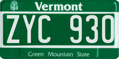 VT license plate ZYC930