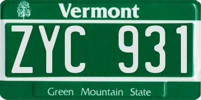 VT license plate ZYC931