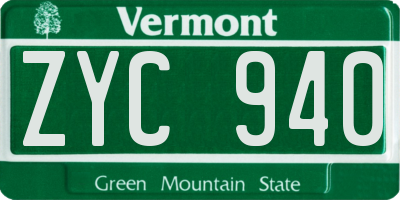 VT license plate ZYC940