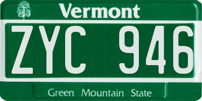 VT license plate ZYC946