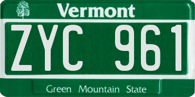 VT license plate ZYC961