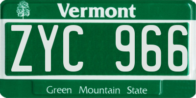 VT license plate ZYC966
