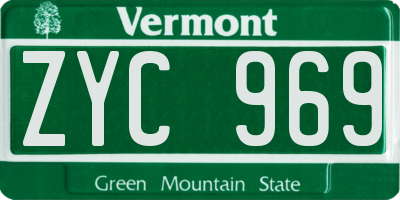 VT license plate ZYC969