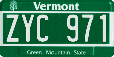 VT license plate ZYC971