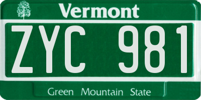 VT license plate ZYC981