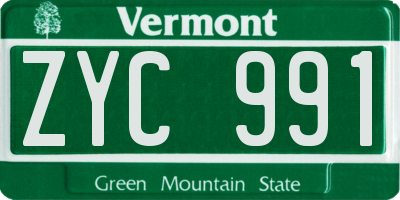 VT license plate ZYC991