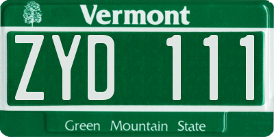 VT license plate ZYD111