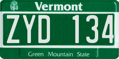 VT license plate ZYD134