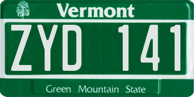 VT license plate ZYD141