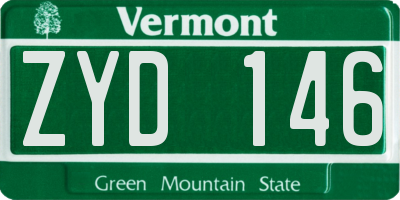 VT license plate ZYD146