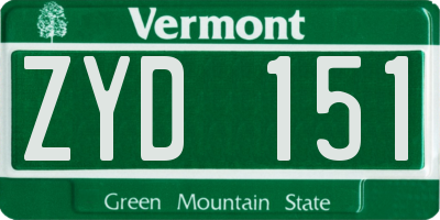 VT license plate ZYD151