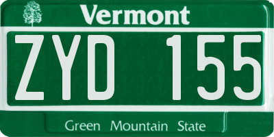 VT license plate ZYD155
