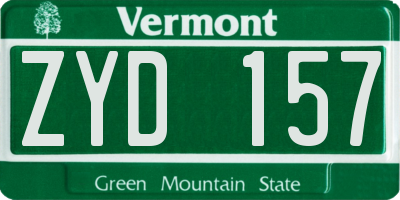 VT license plate ZYD157