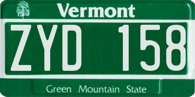 VT license plate ZYD158