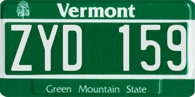 VT license plate ZYD159