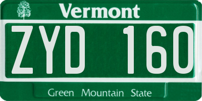 VT license plate ZYD160