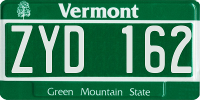 VT license plate ZYD162