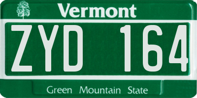 VT license plate ZYD164