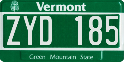 VT license plate ZYD185
