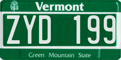 VT license plate ZYD199