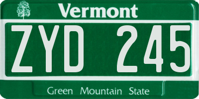 VT license plate ZYD245