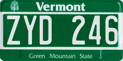 VT license plate ZYD246