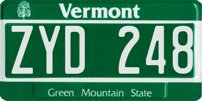 VT license plate ZYD248