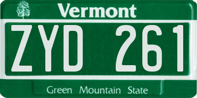 VT license plate ZYD261