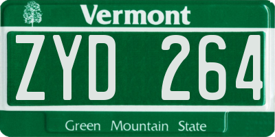 VT license plate ZYD264
