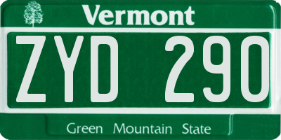VT license plate ZYD290